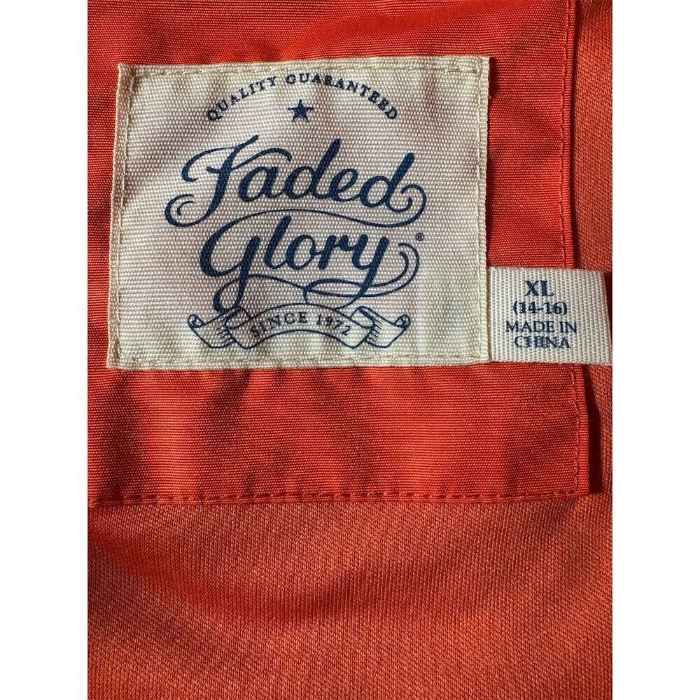 Faded Glory Boys XL Orange Hooded Windbreaker Jacket Zipper Closure - Picture 8 of 8